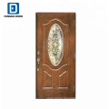 Fibreglass panel door with sliding shower door roller